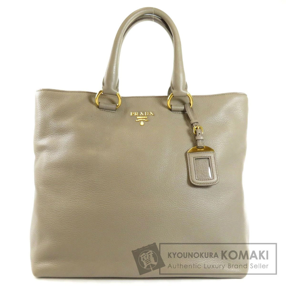 Prada Vitello Phenix Shopping Tote bag textured gray leather - Picture 1 of 11
